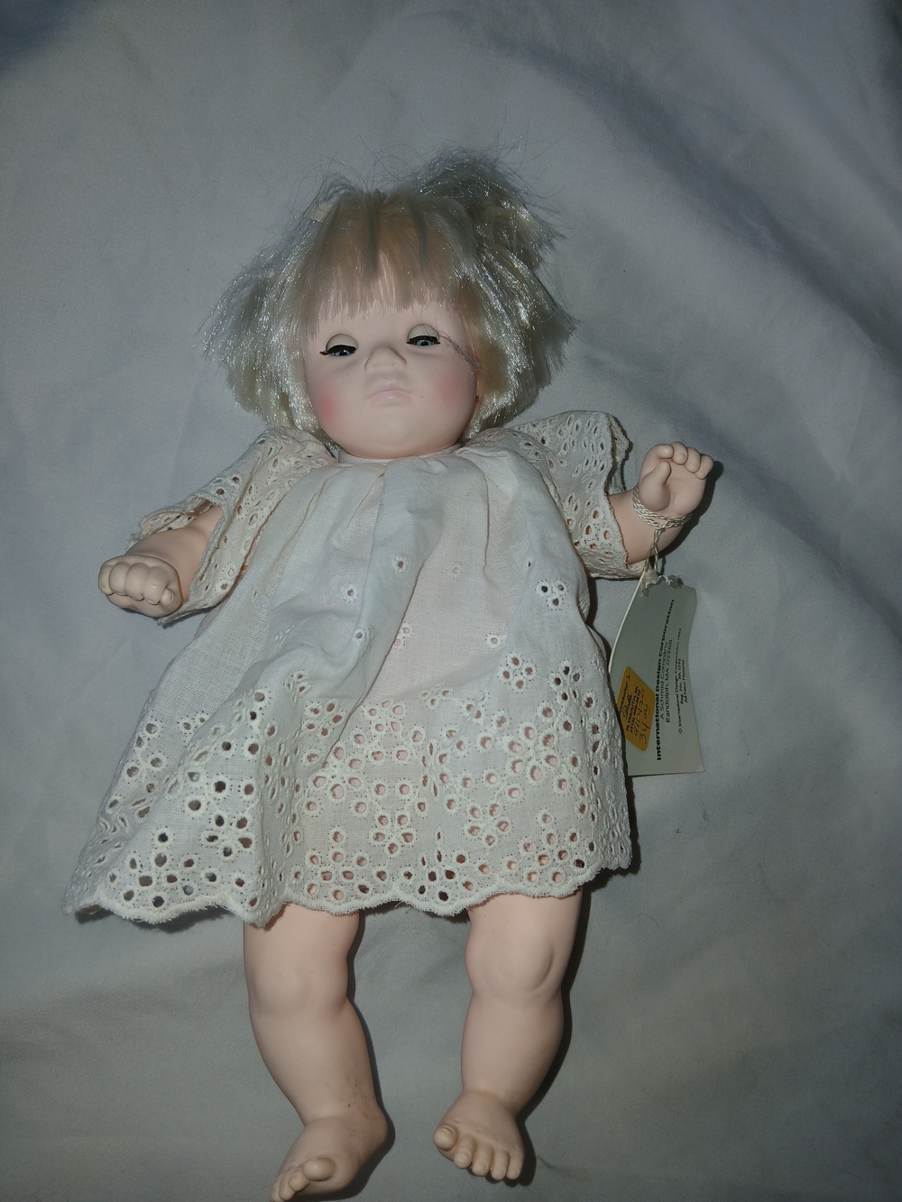 Dolls By Pauline Pauline 10in Baby Doll Blonde Hair Blue Eyes Soft Body 1985